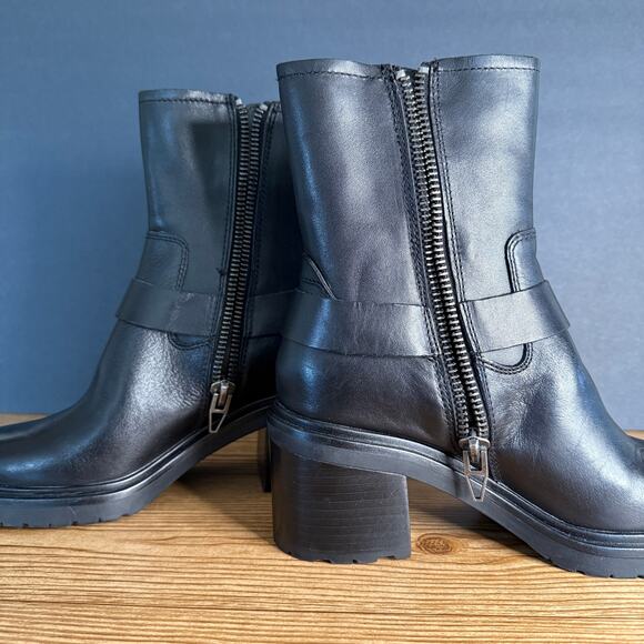 Dolce Vita Black Silver Lug Sole Horse Bit Leather Camros Harness Boot Women 7.5 - Picture 13 of 13